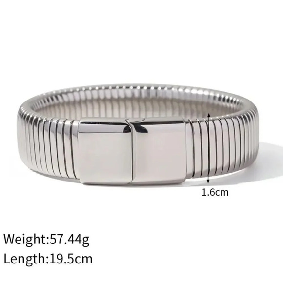 Anthropologie Stainless Steel Waterproof Tarnish Snake Chain Bracelet - Picture 4 of 13